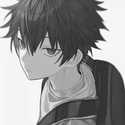 动漫男主头像黑白高清帅气图片