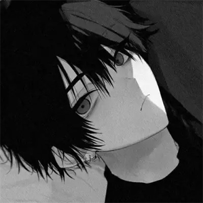 动漫男主头像黑白高清帅气图片
