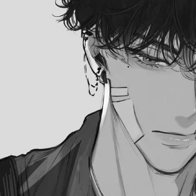 动漫男主头像黑白高清帅气图片