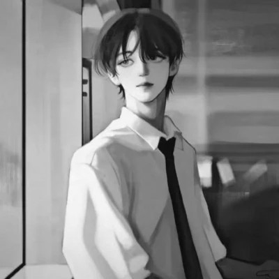动漫男主头像黑白高清帅气图片
