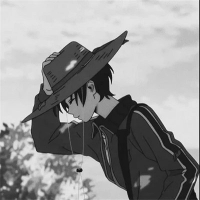 动漫男主头像黑白高清帅气图片