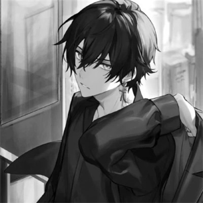 动漫男主头像黑白高清帅气图片