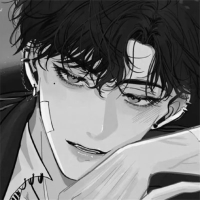 动漫男主头像黑白高清帅气图片