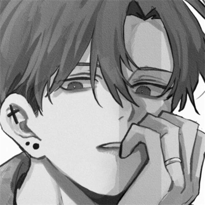 动漫男主头像黑白高清帅气图片