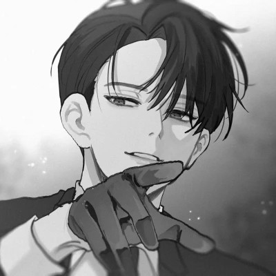 动漫男主头像黑白高清帅气图片