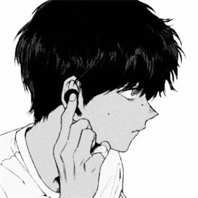 动漫男主头像黑白高清帅气图片