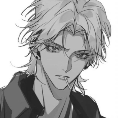 动漫男主头像黑白高清帅气图片