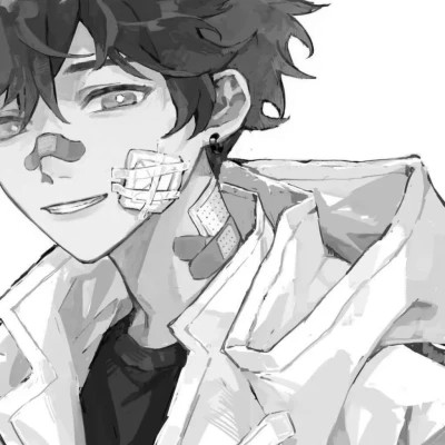 动漫男主头像黑白高清帅气图片