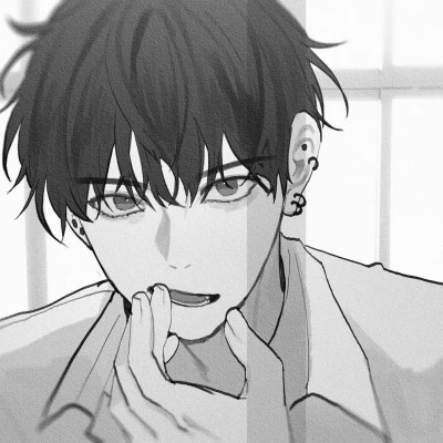 动漫男主头像黑白高清帅气图片