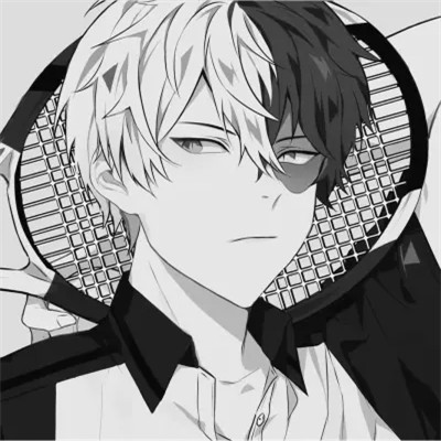 动漫男主头像黑白高清帅气图片