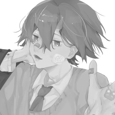 动漫男主头像黑白高清帅气图片