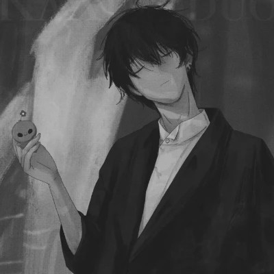 动漫男主头像黑白高清帅气图片