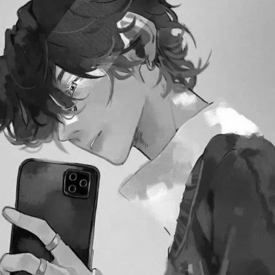 动漫男主头像黑白高清帅气图片