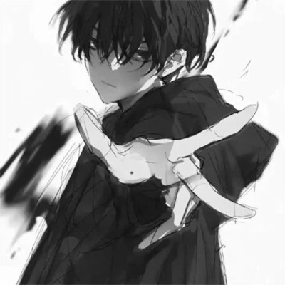 动漫男主头像黑白高清帅气图片