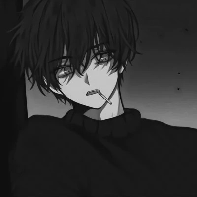 动漫男主头像黑白高清帅气图片