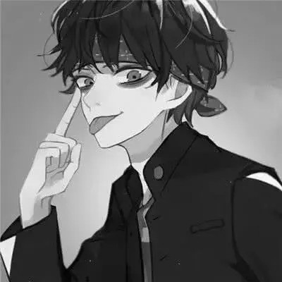 动漫男主头像黑白高清帅气图片