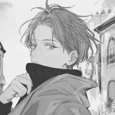 动漫男主头像黑白高清帅气图片