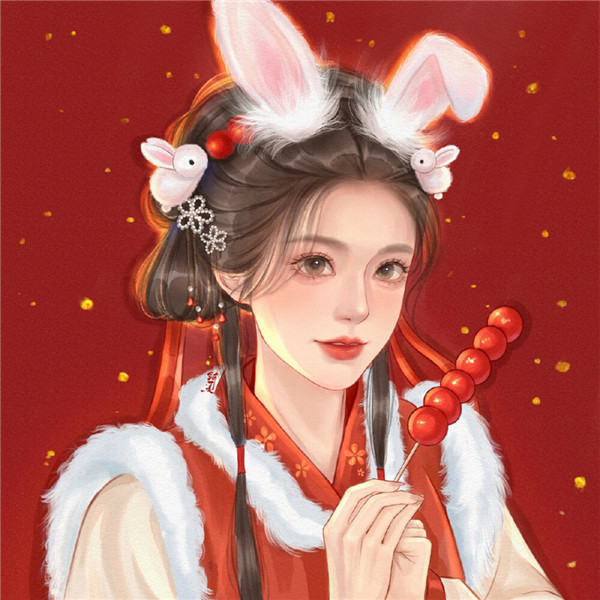 2025年兔年新年喜庆闺蜜头像图片