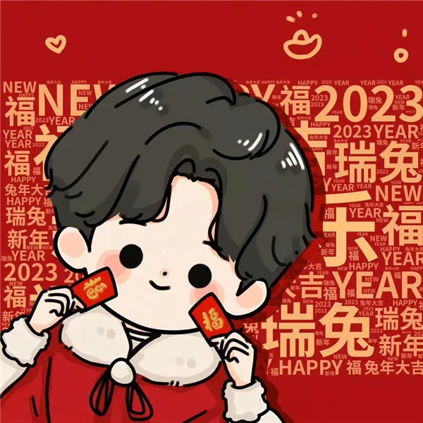 2025年兔年新年可爱卡通情侣头像图片
