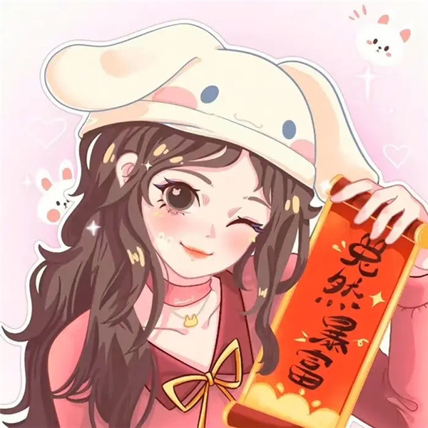 2025年兔年新年可爱卡通情侣头像图片