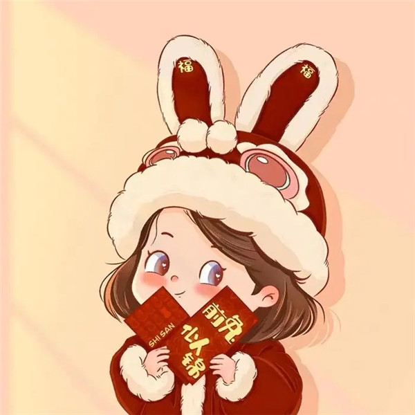 2025年兔年新年可爱卡通情侣头像图片