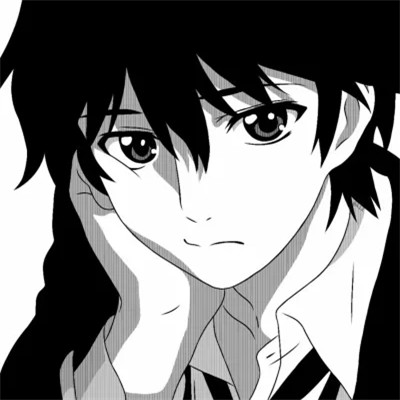 头像动漫超酷男生黑白漫画