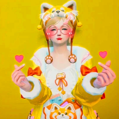 可爱比心情侣微信头像动漫