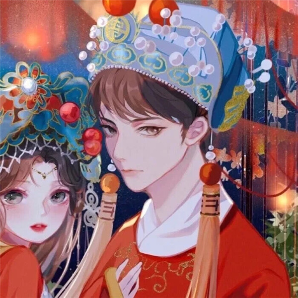手绘中国风新年过年情头图片