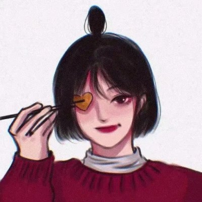 手绘动漫女生新年应景头像图片