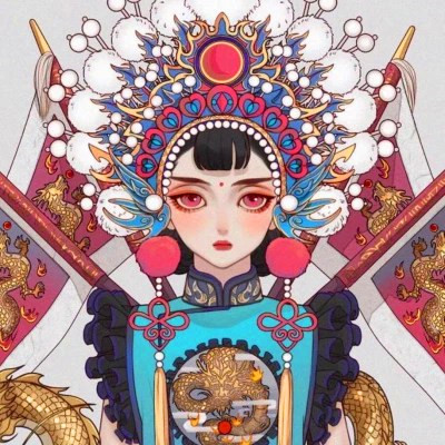 古风女生头像戏子手绘动漫