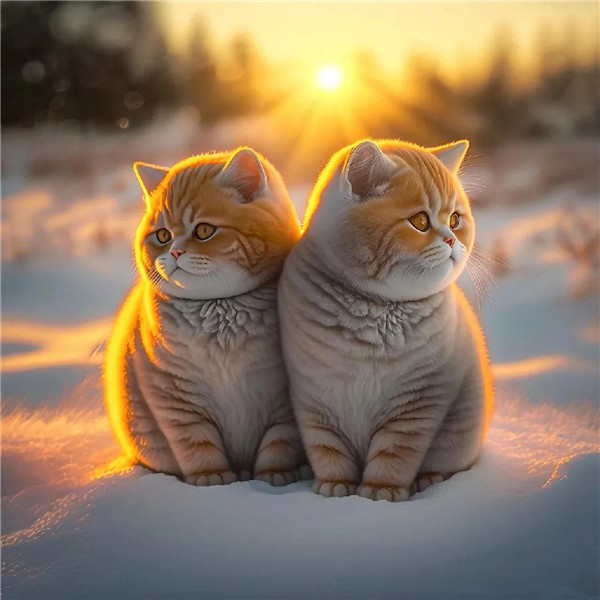 温暖恩爱的猫咪情侣头像图片