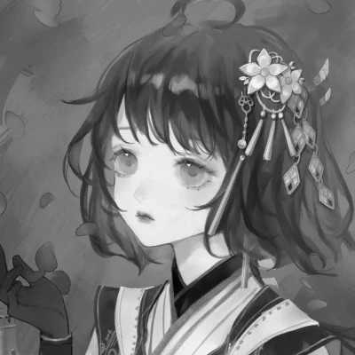 二次元黑白动漫闺蜜头像一对