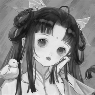 二次元黑白动漫闺蜜头像一对