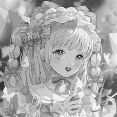 二次元黑白动漫闺蜜头像一对