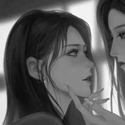二次元黑白动漫闺蜜头像一对