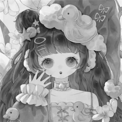 二次元黑白动漫闺蜜头像一对