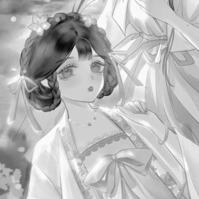 二次元黑白动漫闺蜜头像一对