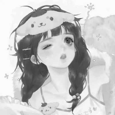二次元黑白动漫闺蜜头像一对
