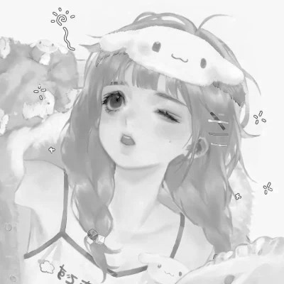 二次元黑白动漫闺蜜头像一对