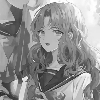 二次元黑白动漫闺蜜头像一对