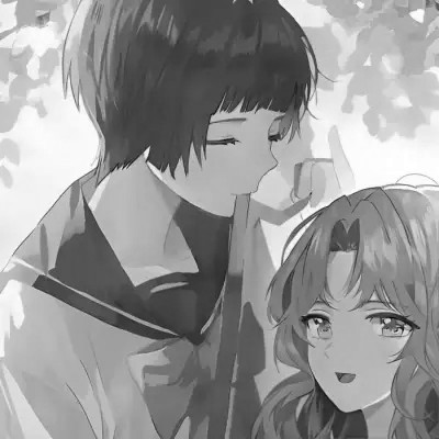 二次元黑白动漫闺蜜头像一对
