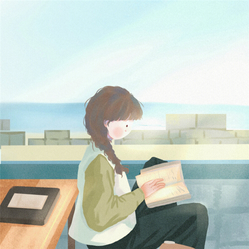 唯美清新治愈系女生头像插画图片