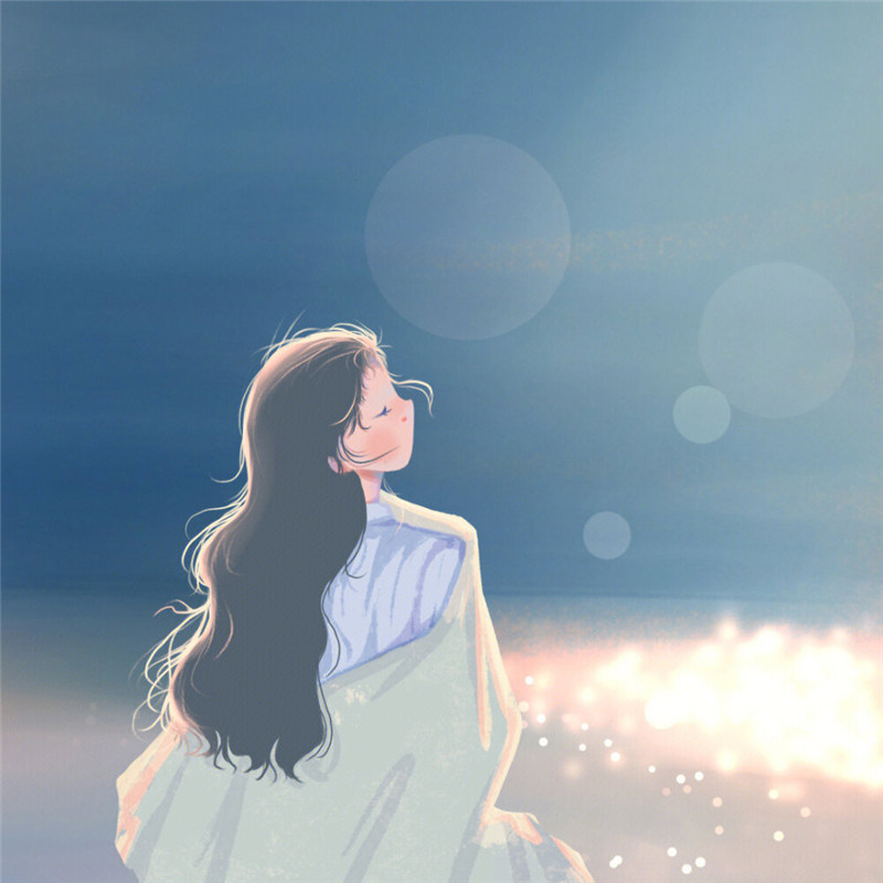 唯美清新治愈系女生头像插画图片