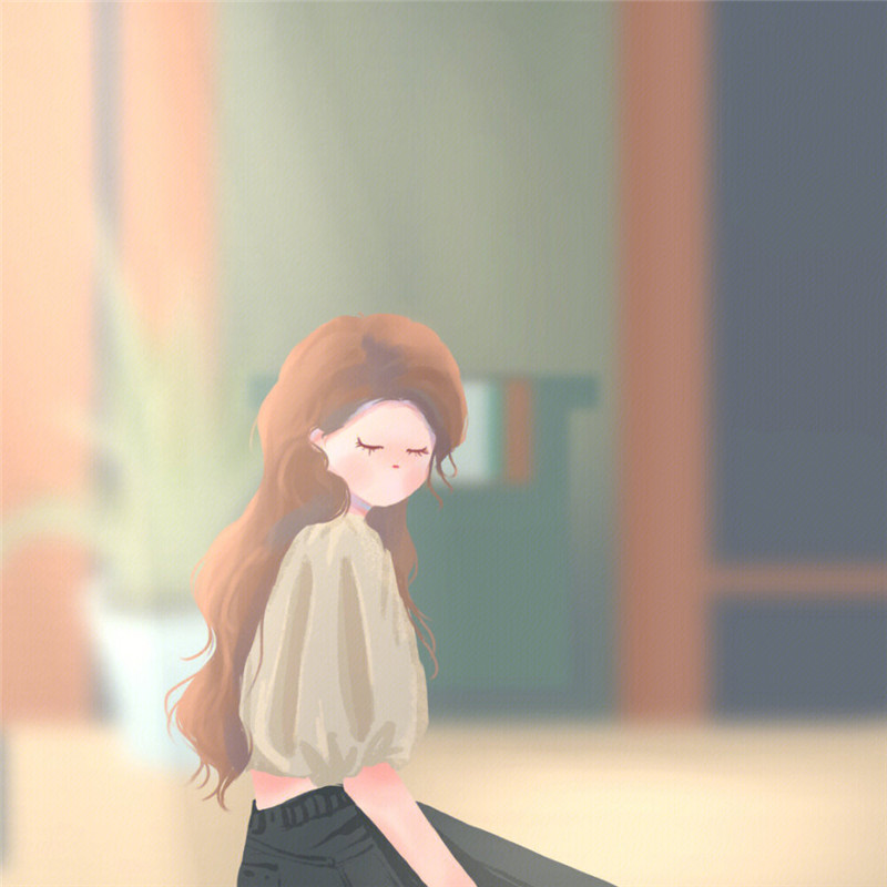 唯美清新治愈系女生头像插画图片