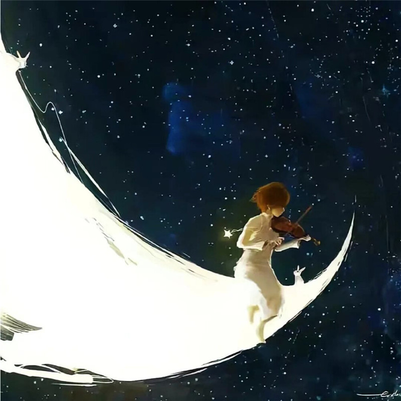 唯美清新治愈系女生头像插画图片