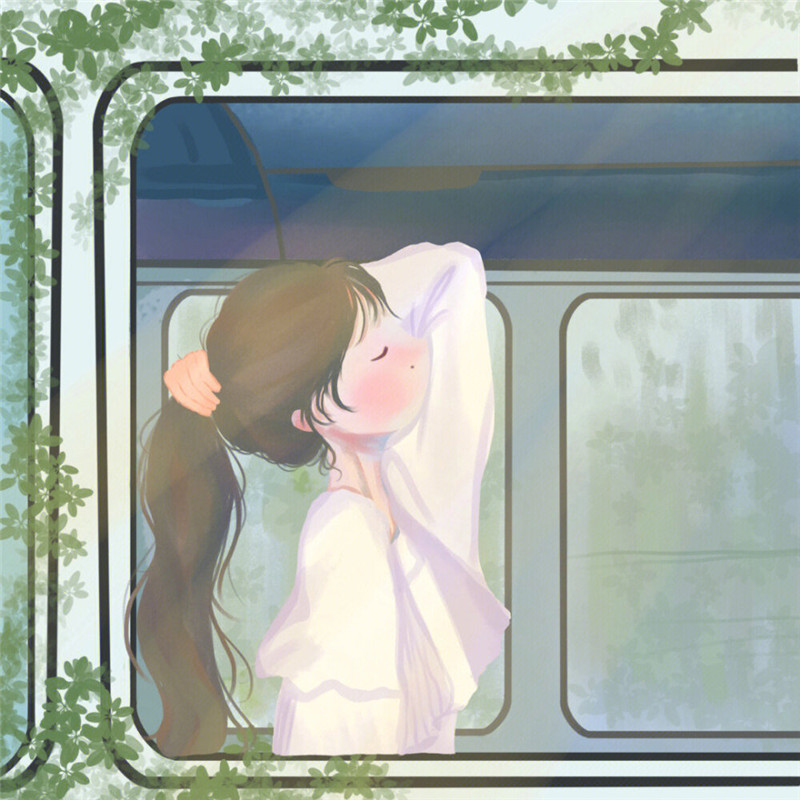 唯美清新治愈系女生头像插画图片