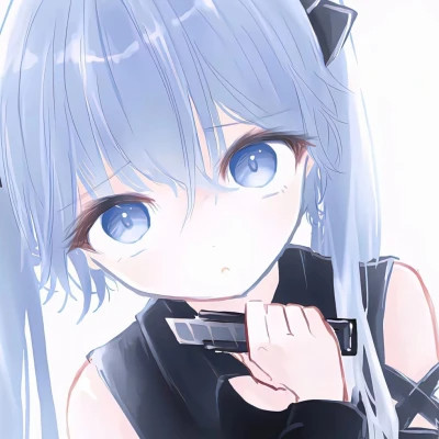 女生蓝色系小众漫头