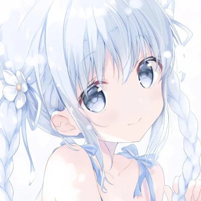 女生蓝色系小众漫头