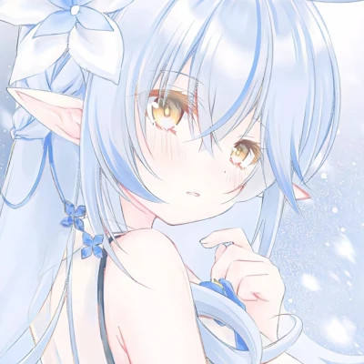 女生蓝色系小众漫头