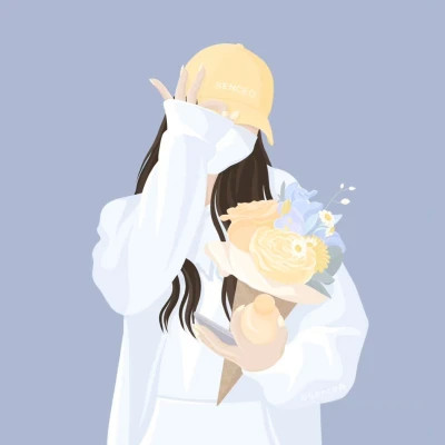 插画风格情侣头像